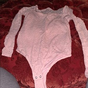 Holister pink lacy body suit